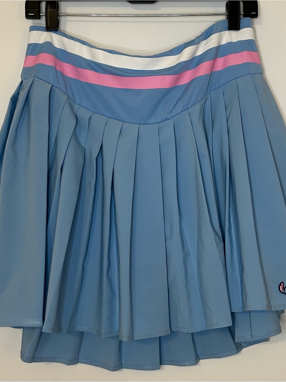Disney’s Stitch Light Blue Pleated Athletic Skort with Pink & White Waistband
